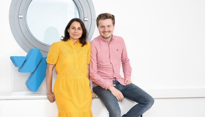 Image of the Virtual Minds Corporate Development Team. Marius Leichte and Sandra Assadi, the Director Corporate Development.