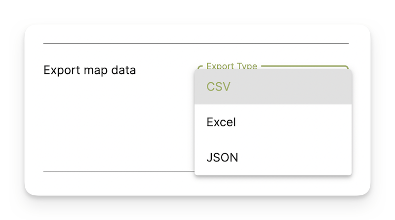 Peerdom screenshot of the settings that allows to export the data